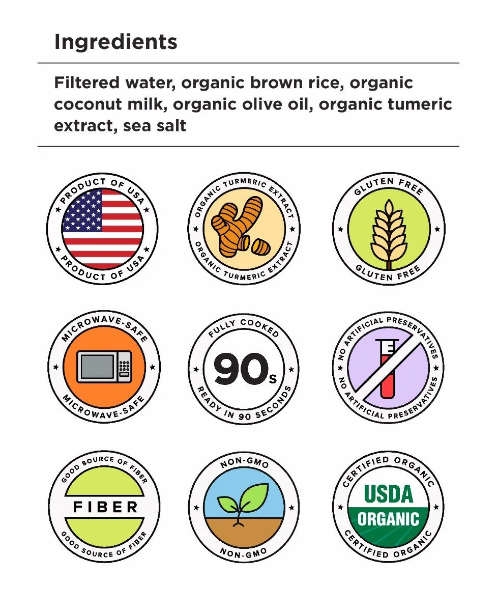 HEALTHEE Organic Turmeric Brown Rice - 3 bowls x 216 grams (7.6 oz.) - Image 3