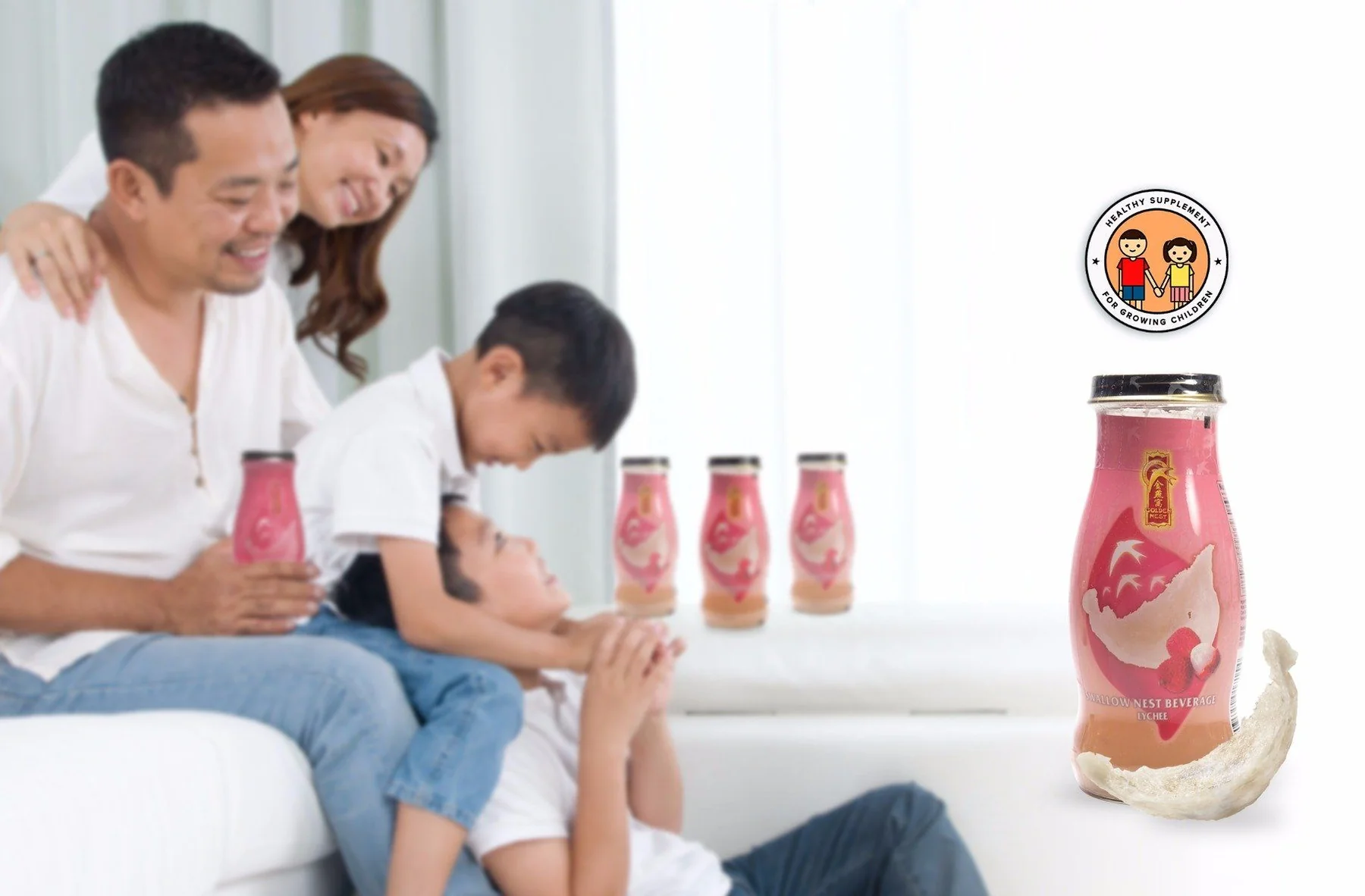 Premium Bird's Nest Drink - Lychee - 6 or 12 Bottles x 240ml (8 oz.) - Image 3